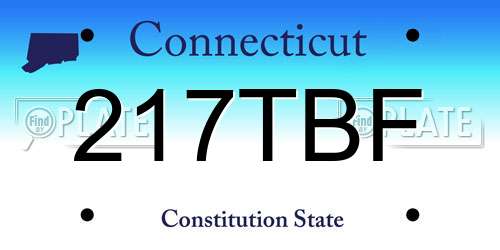 217TBF Connecticut License Plate