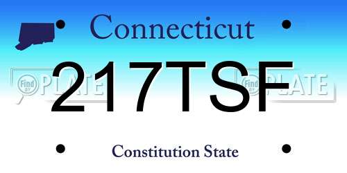 217TSF Connecticut License Plate