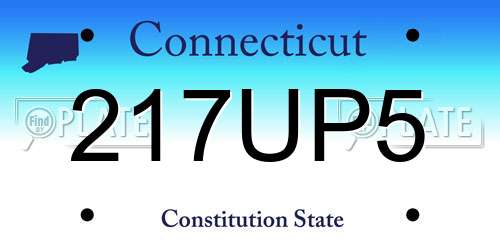 217UP5 Connecticut License Plate