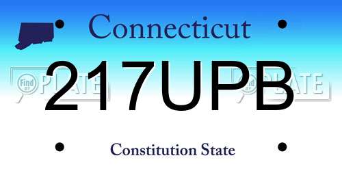 217UPB Connecticut License Plate