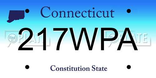 217WPA Connecticut License Plate