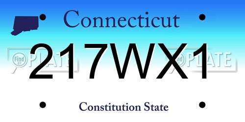217WX1 Connecticut License Plate