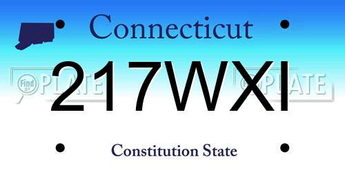 217WXI Connecticut License Plate