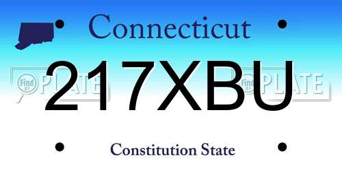 217XBU Connecticut License Plate