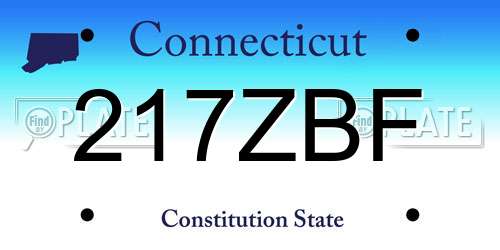 217ZBF Connecticut License Plate