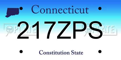 217ZPS Connecticut License Plate