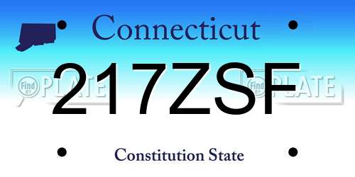 217ZSF Connecticut License Plate