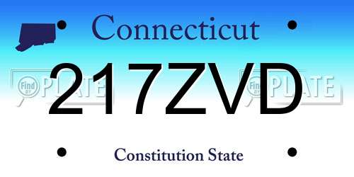 217ZVD Connecticut License Plate