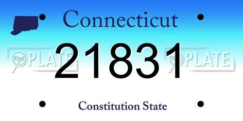 21831 Connecticut License Plate