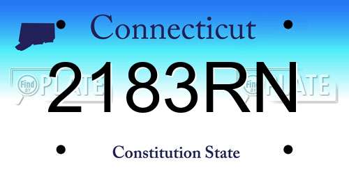 2183RN Connecticut License Plate