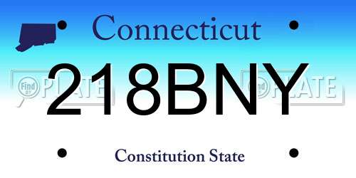 218BNY Connecticut License Plate
