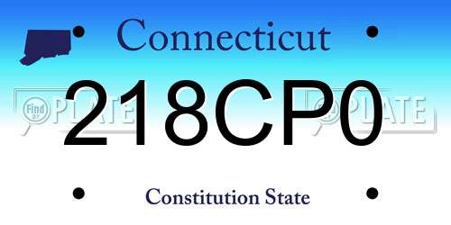 218CP0 Connecticut License Plate