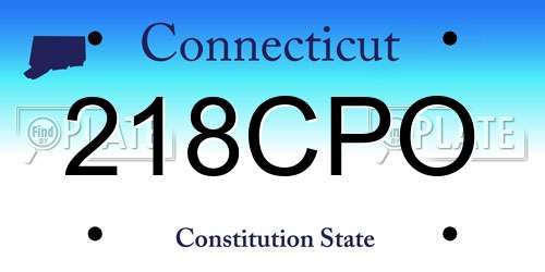 218CPO Connecticut License Plate