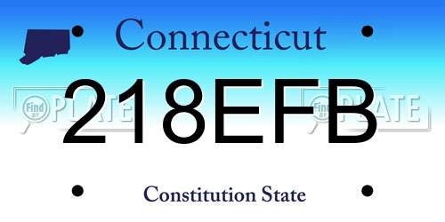 218EFB Connecticut License Plate