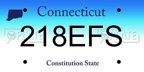 218EFS Connecticut License Plate