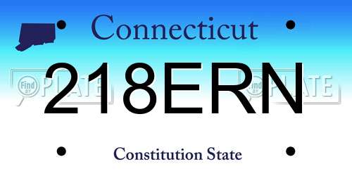 218ERN Connecticut License Plate