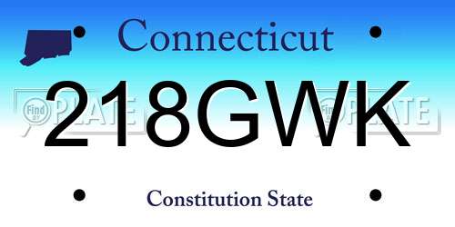 218GWK Connecticut License Plate