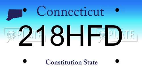 218HFD Connecticut License Plate