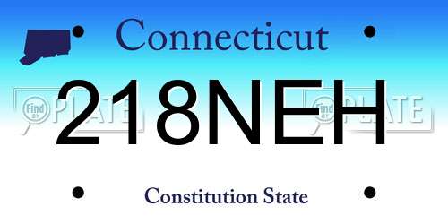 218NEH Connecticut License Plate