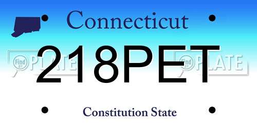 218PET Connecticut License Plate