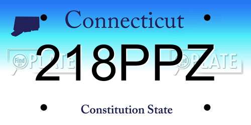 218PPZ Connecticut License Plate