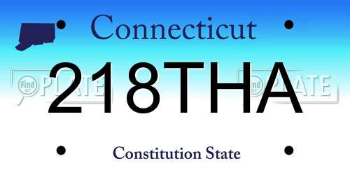 218THA Connecticut License Plate
