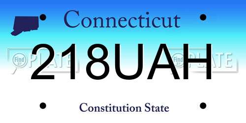218UAH Connecticut License Plate