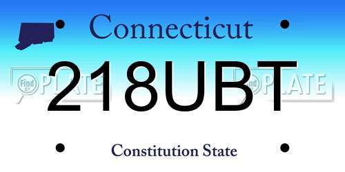 218UBT Connecticut License Plate