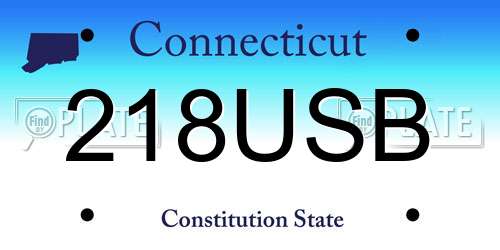 218USB Connecticut License Plate