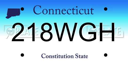 218WGH Connecticut License Plate