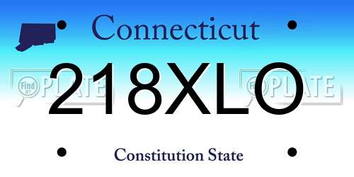 218XLO Connecticut License Plate