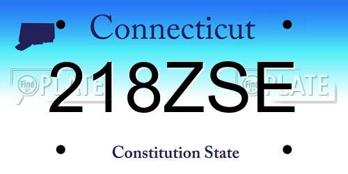 218ZSE Connecticut License Plate