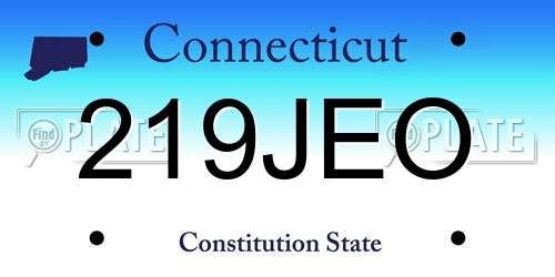 219JEO Connecticut License Plate