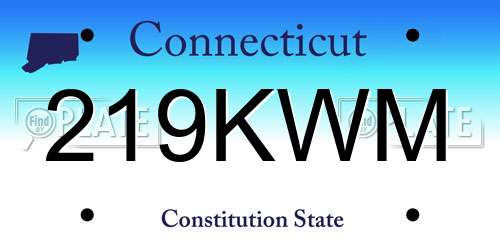 219KWM Connecticut License Plate