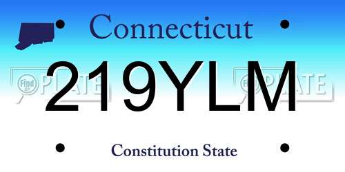219YLM Connecticut License Plate