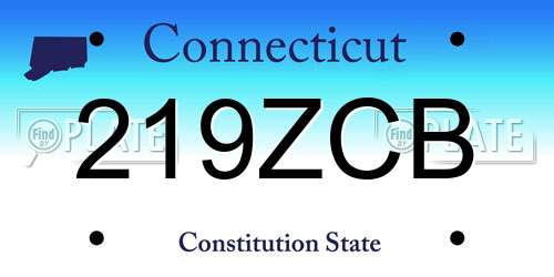 219ZCB Connecticut License Plate