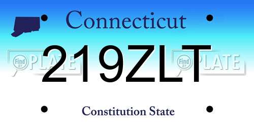 219ZLT Connecticut License Plate