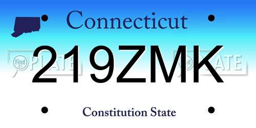 219ZMK Connecticut License Plate
