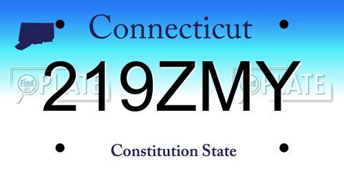 219ZMY Connecticut License Plate
