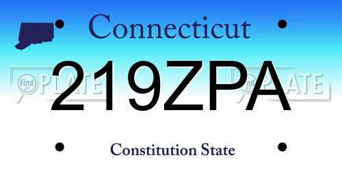 219ZPA Connecticut License Plate