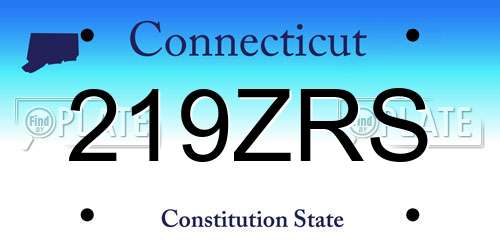 219ZRS Connecticut License Plate