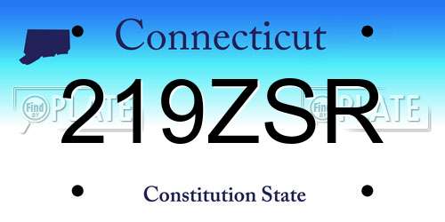 219ZSR Connecticut License Plate