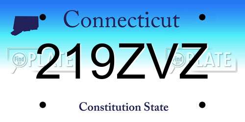 219ZVZ Connecticut License Plate