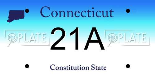 21A Connecticut License Plate