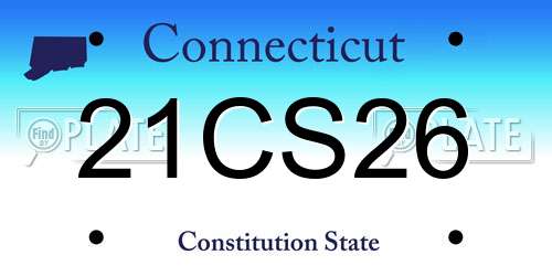 21CS26 Connecticut License Plate