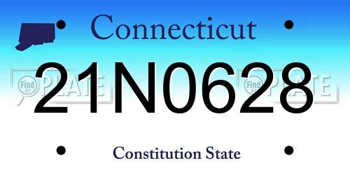 21N0628 Connecticut License Plate
