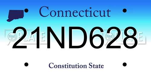 21ND628 Connecticut License Plate