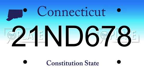 21ND678 Connecticut License Plate