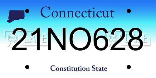 21NO628 Connecticut License Plate