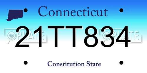 21TT834 Connecticut License Plate
